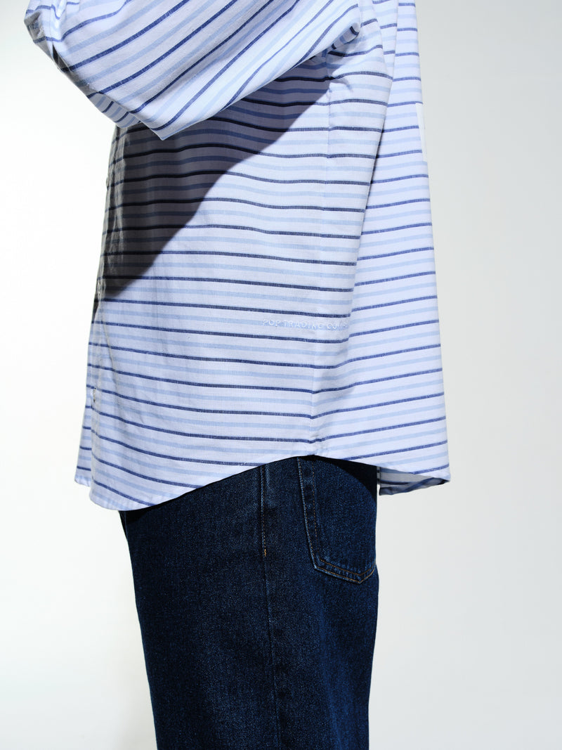 Pop Striped Logo Shirt White/Blue