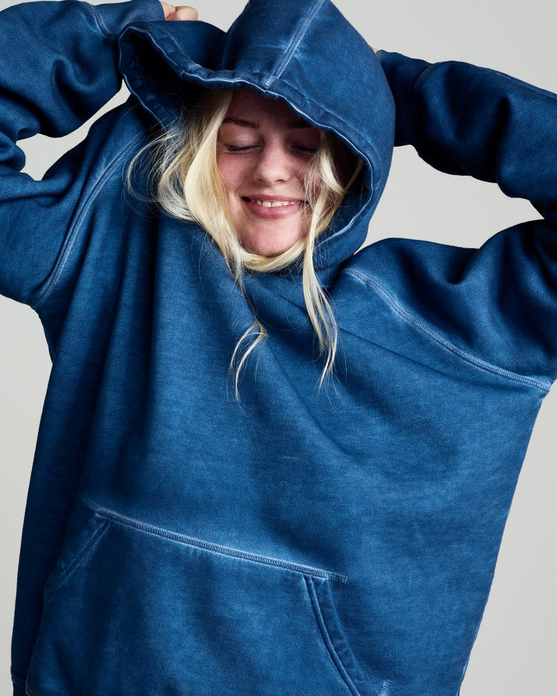 Pop Stencil Logo Hooded Sweat Navy