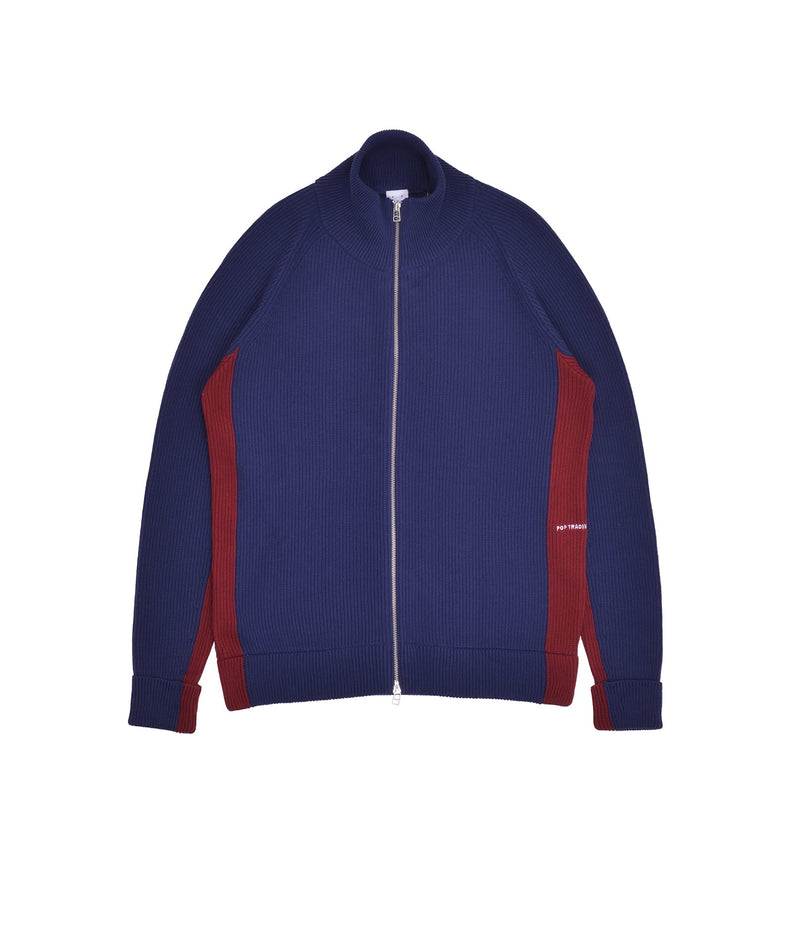 Pop Full Zip Cardigan Sodalite Blue/Fired Brick