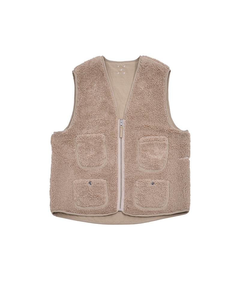 Pop Harold Reversible Vest White Pepper
