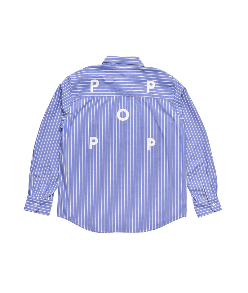 Pop Logo Striped Shirt Blue