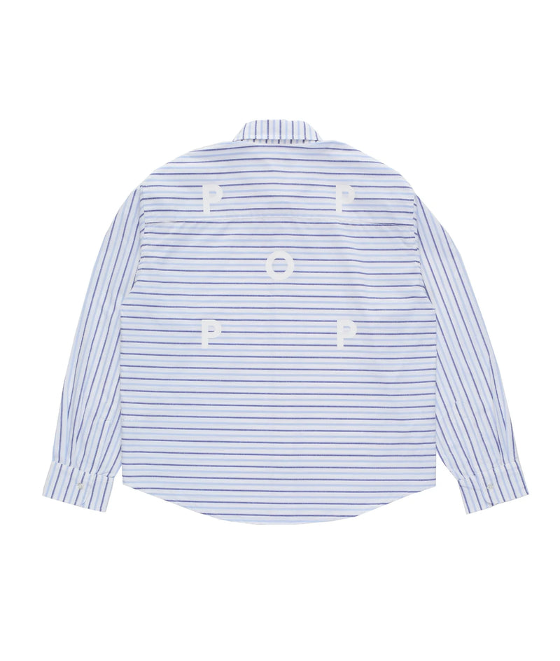 Pop Striped Logo Shirt White/Blue