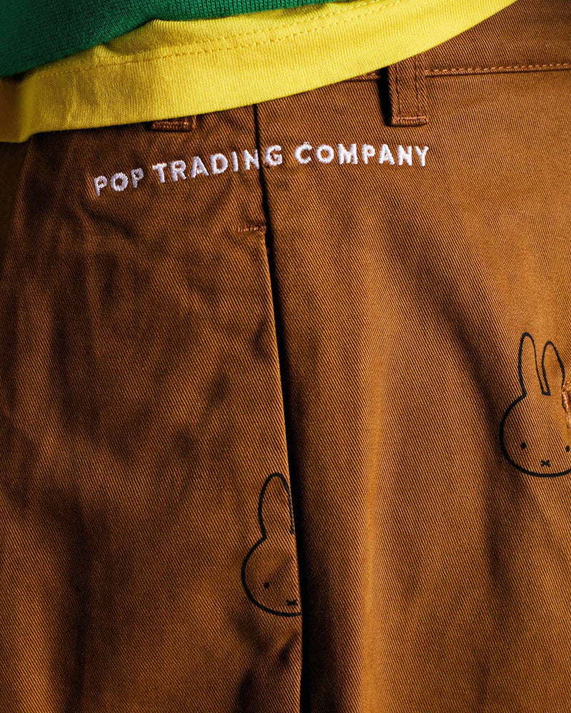 Miffy & Pop Pattern Boat Pants Brown