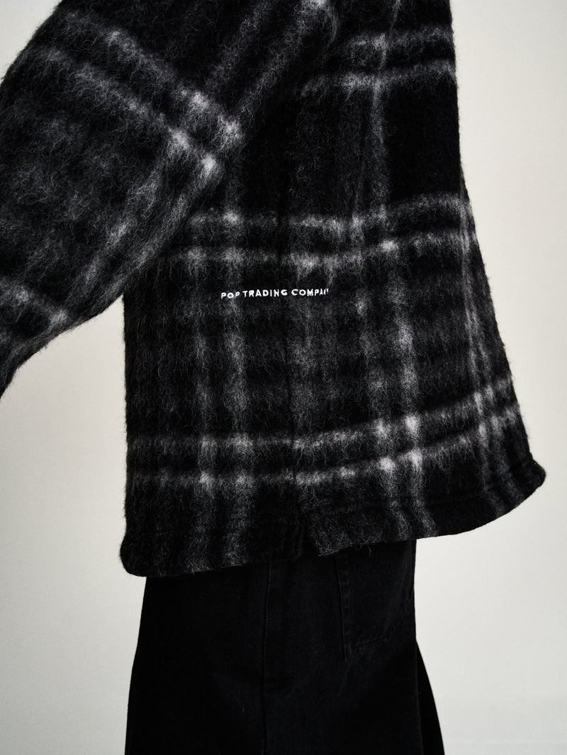 Pop Checked Wool Shirt Jacket Black/Charcoal