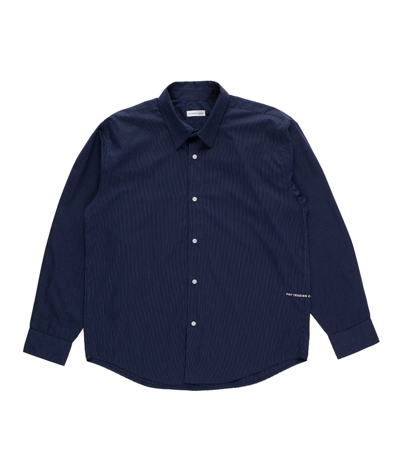 Pop Striped Logo Shirt Navy