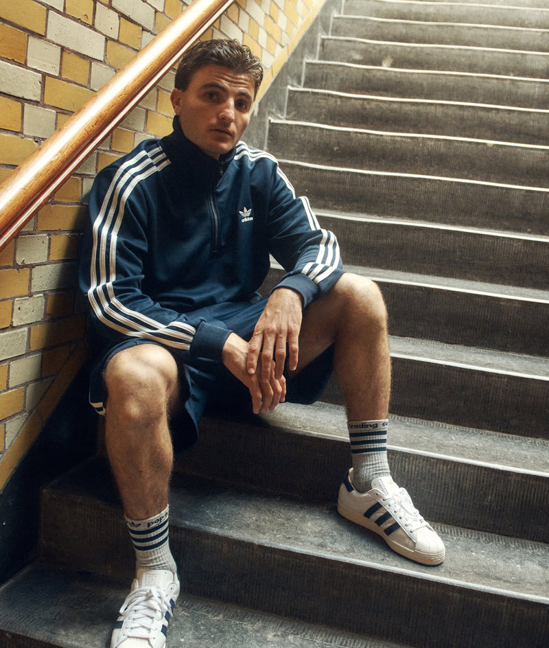 Pop & Adidas Beckenbauer Track Top Navy/White