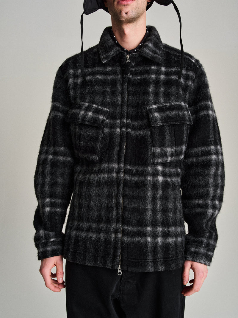 Pop Checked Wool Shirt Jacket Black/Charcoal