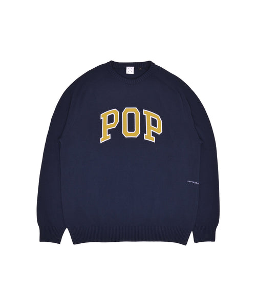 Featured Product Image Of Pop Arch Knitted Crewneck Navy/Cress Green