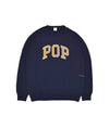 Pop Arch Knitted Crewneck Navy/Cress Green