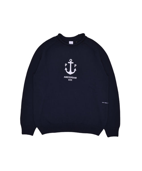 Featured Product Image Of Pop Captain Knitted Crewneck Navy