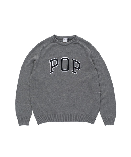 Featured Product Image Of Pop Knitted Arch Crewneck Grey Heather