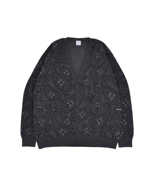 Featured Product Image Of Pop Paisley Knitted Cardigan Anthracite/Black