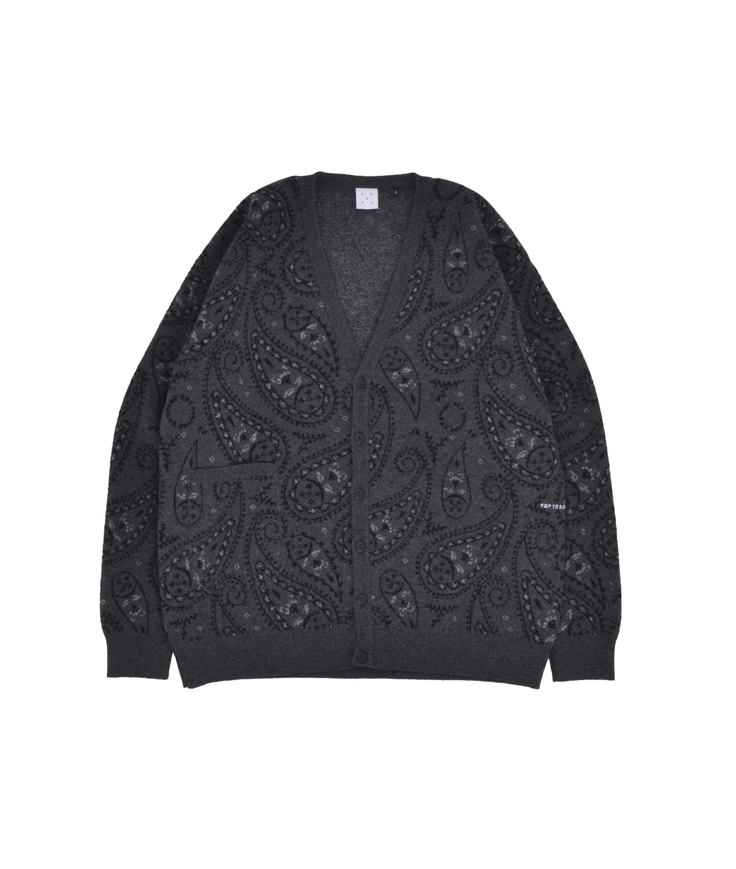 Pop Paisley Knitted Cardigan Anthracite/Black