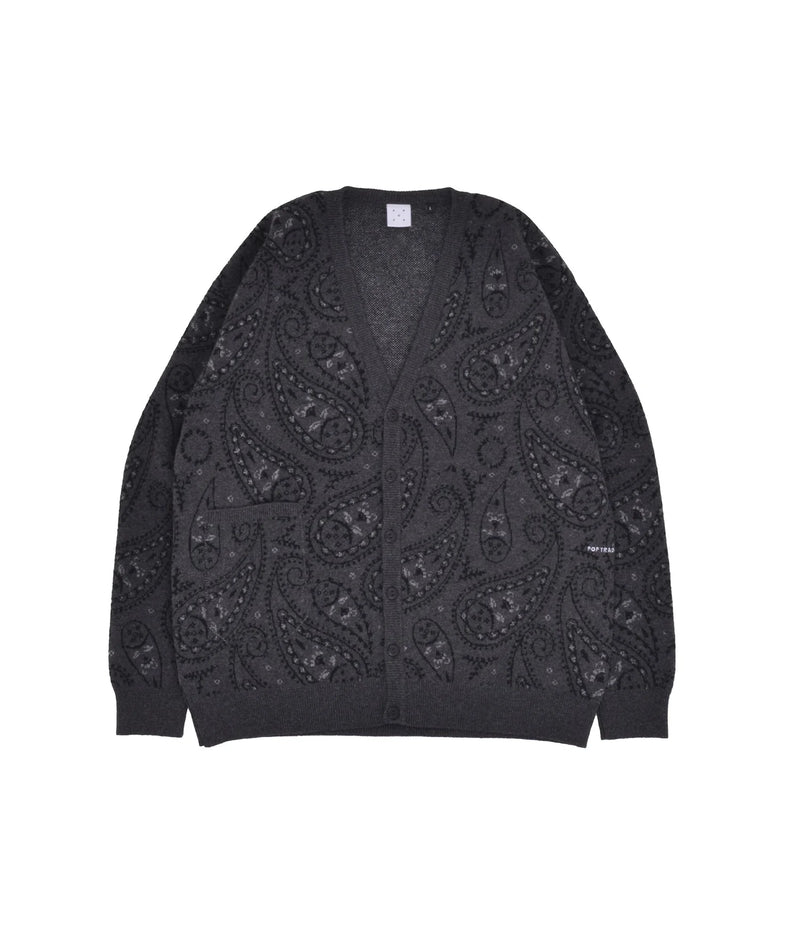 Pop Paisley Knitted Cardigan Anthracite/Black