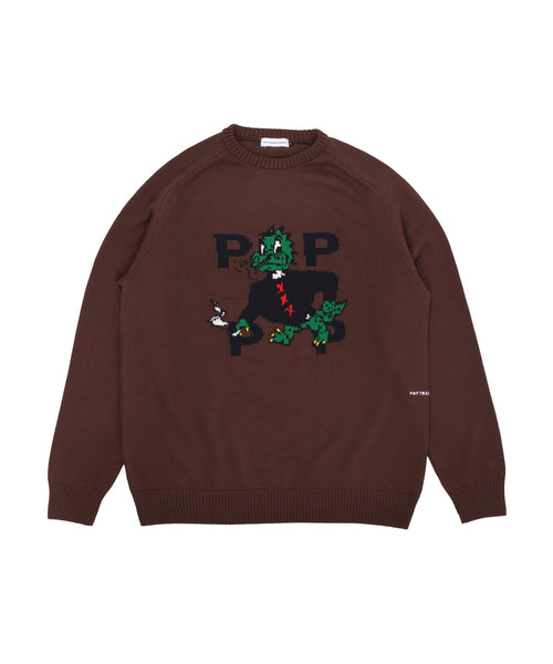 Featured Product Image Of Pop Smoking Dragon Knitted Crewneck Rain Drum