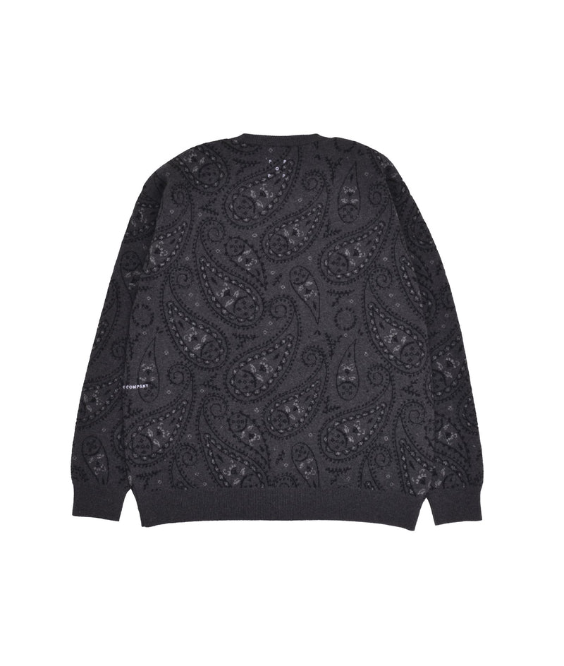 Pop Paisley Knitted Cardigan Anthracite/Black