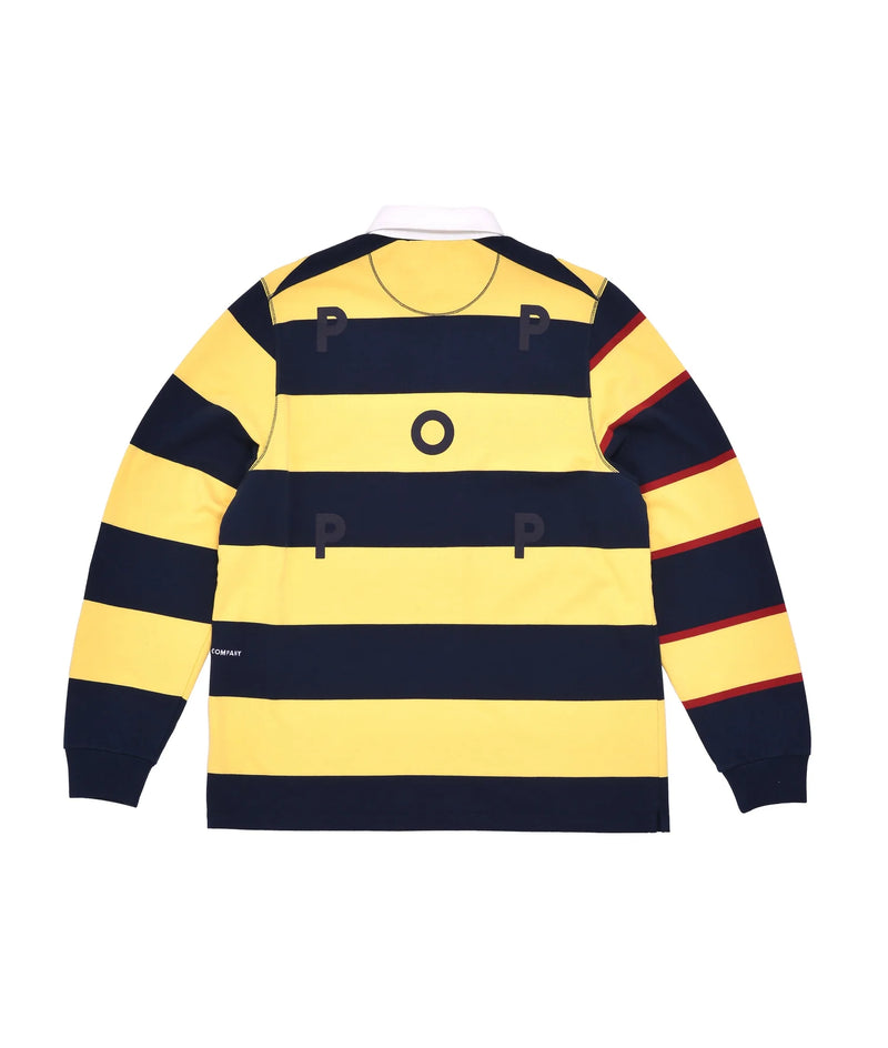 Pop Striped Logo rugby Polo Sweat Snapdragon/Navy