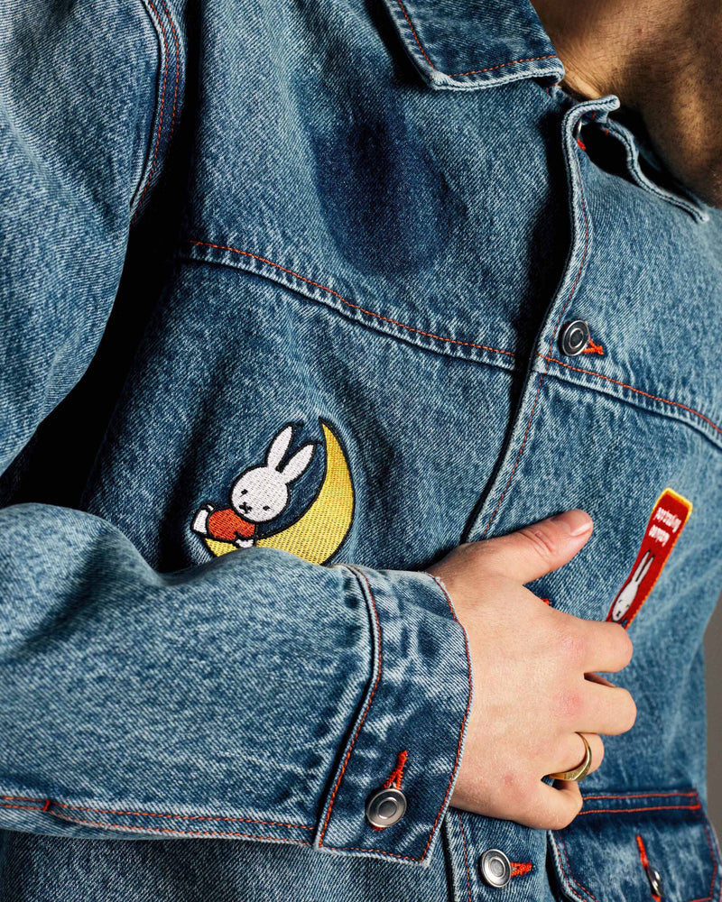 Miffy & Pop Full Button Denim Jacket Stonewashed