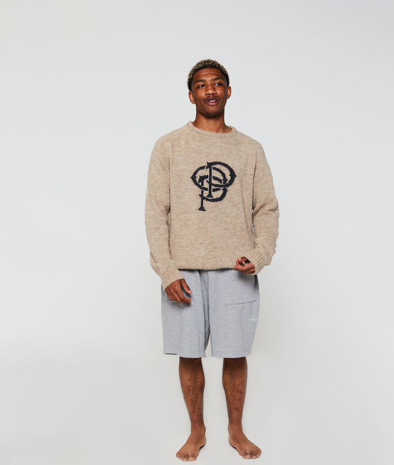 Pop Initials Knitted Crewneck Sesame