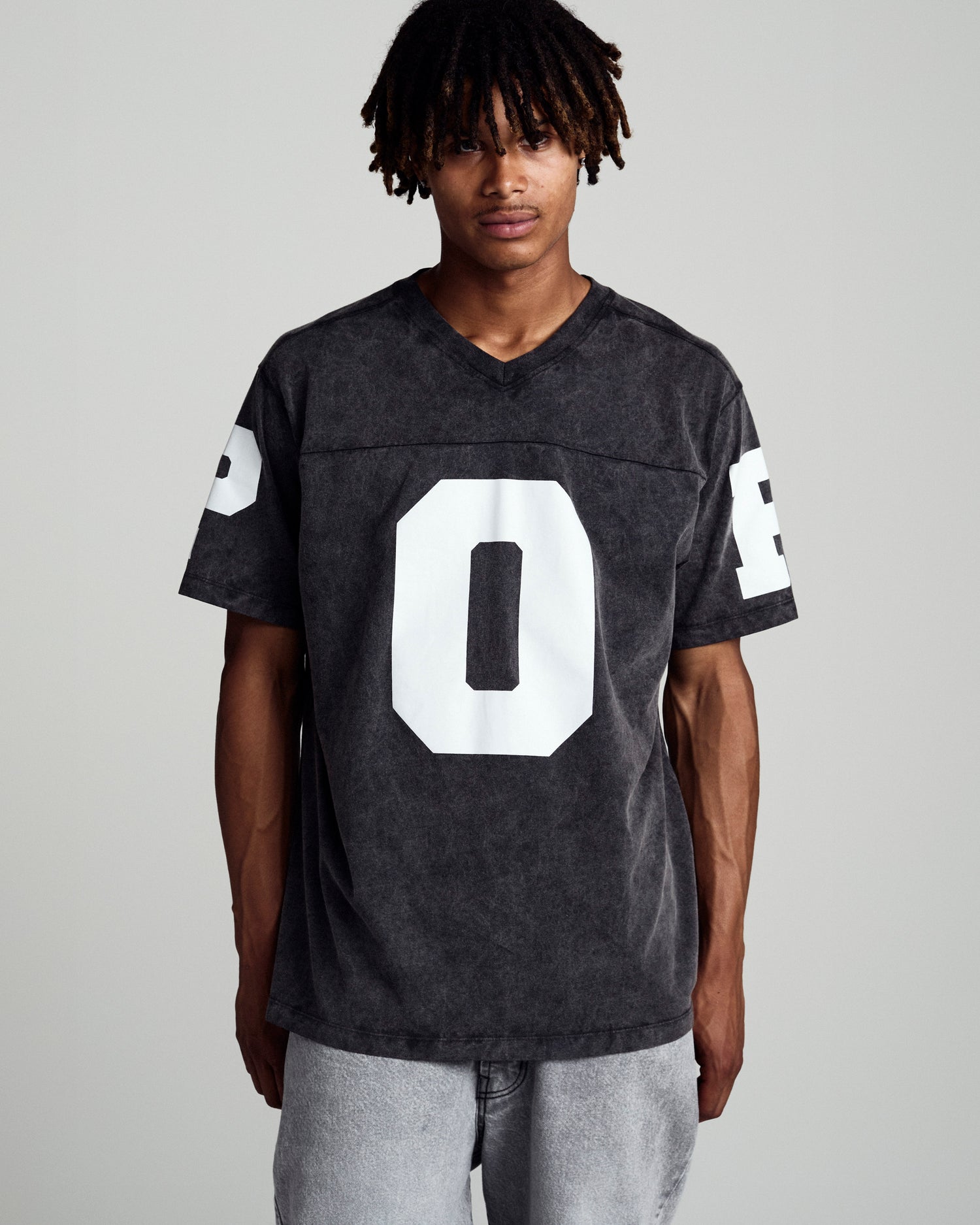 Pop Washed Football T-Shirt Black