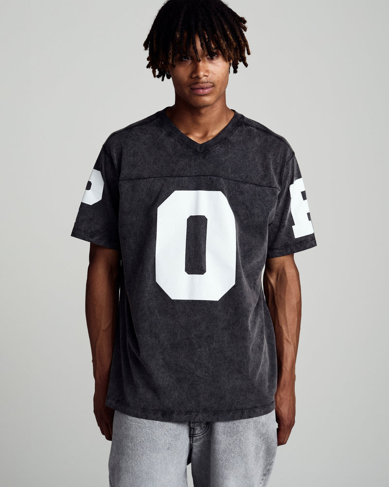 Pop Washed Football T-Shirt Black