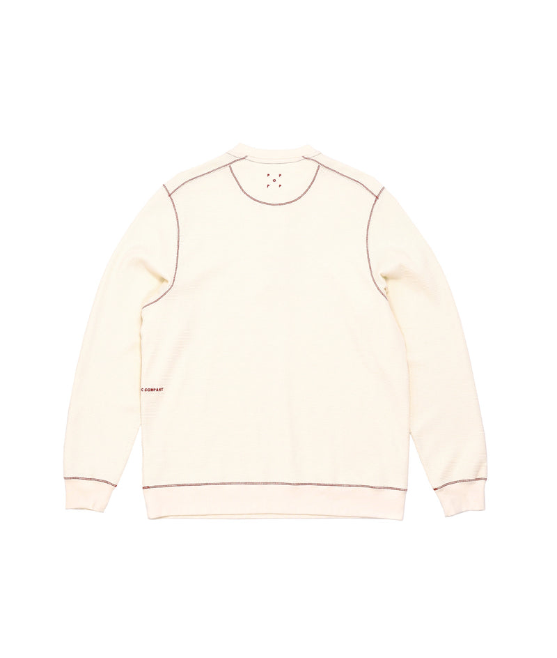 Pop Henley Waffle Sweat Off White
