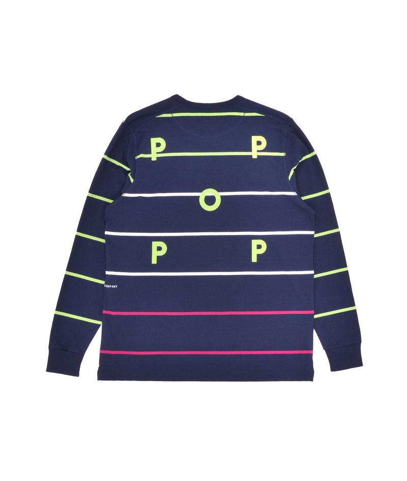 Pop Striped Longsleeve T-Shirt Navy