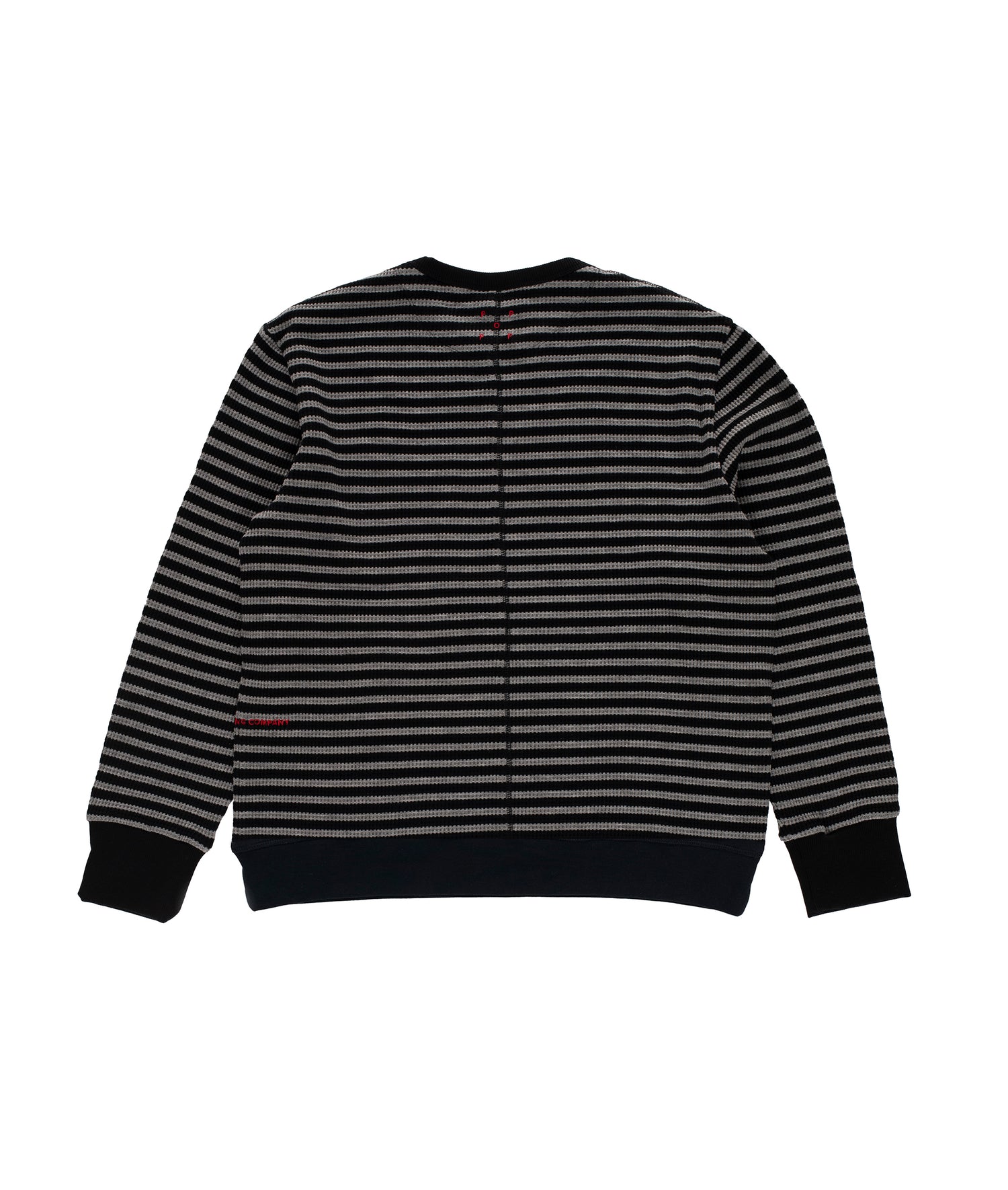 Pop Striped Waffle Crewneck Grey/Black