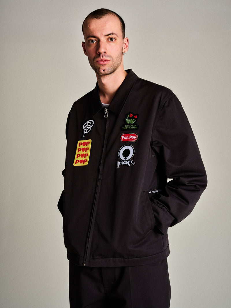 Pop Full Zip Worker Jacket Anthracite