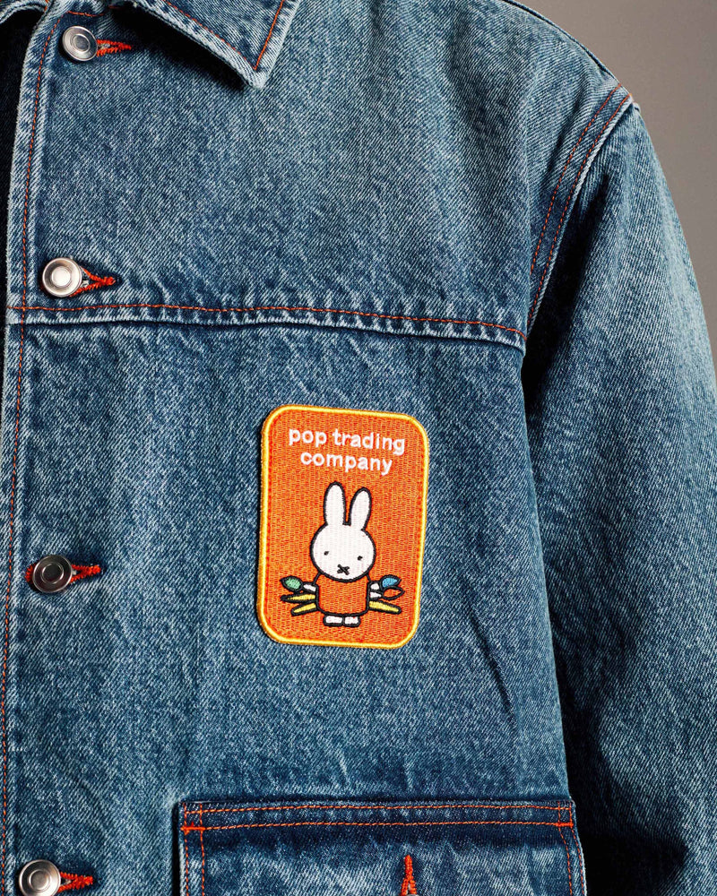 Miffy & Pop Full Button Denim Jacket Stonewashed