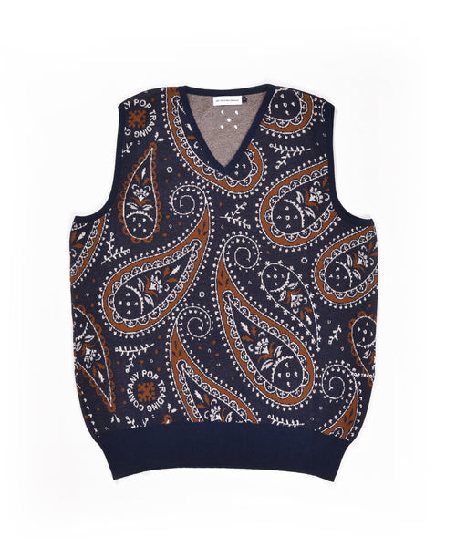 Featured Product Image Of Pop Knitted Paisley Spencer Navy/Brown