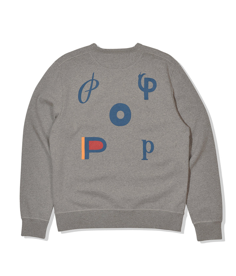 Pop/Parra Logo Crewneck Sweat Heather Grey