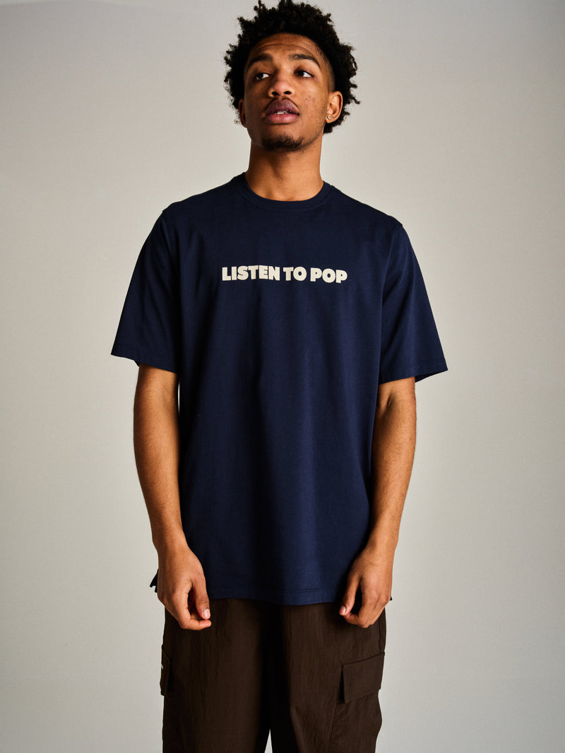Pop Skate Muzik T-Shirt Navy
