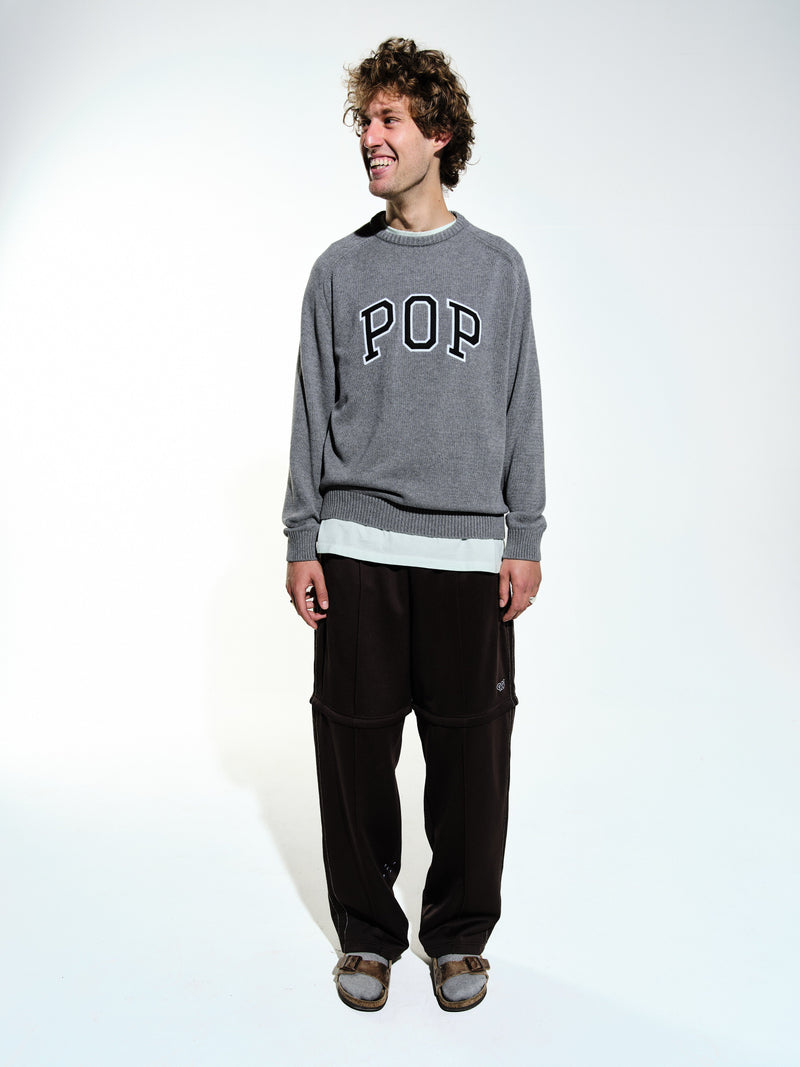 Pop Knitted Arch Crewneck Grey Heather