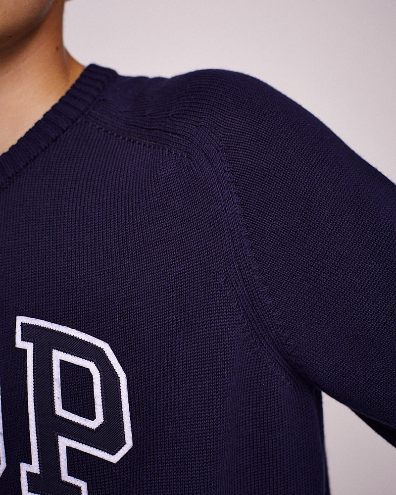 Pop Arch Knitted Crewneck Navy