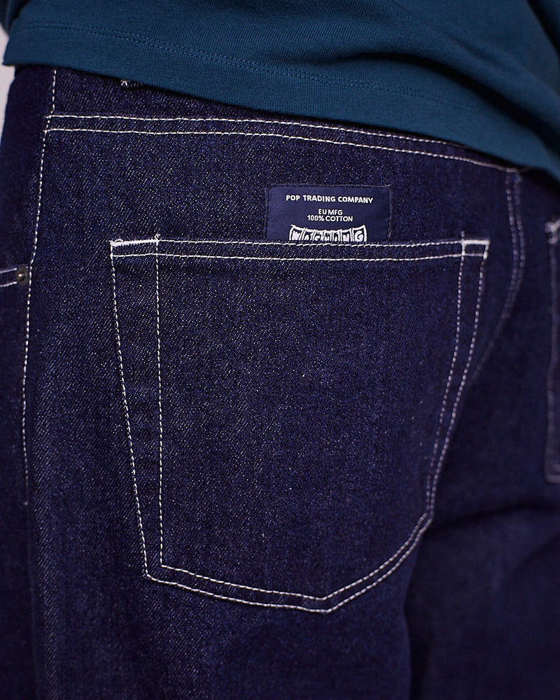 Pop DRS Denim Rinsed White Stitching
