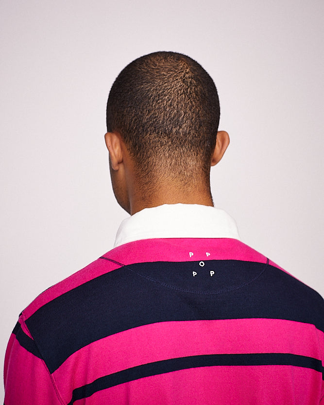 Pop Striped Rugby Shirt Pink/Navy