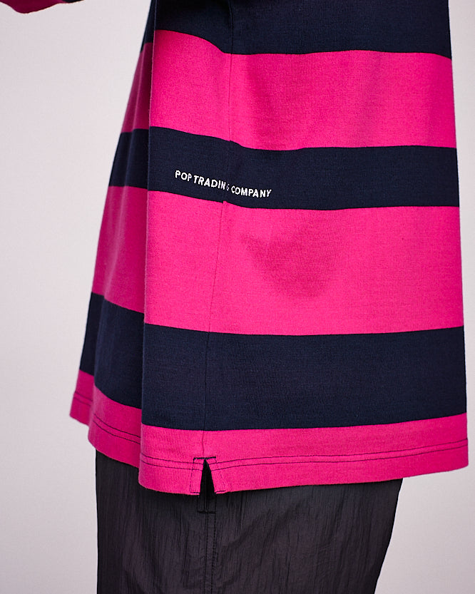 Pop Striped Rugby Shirt Pink/Navy