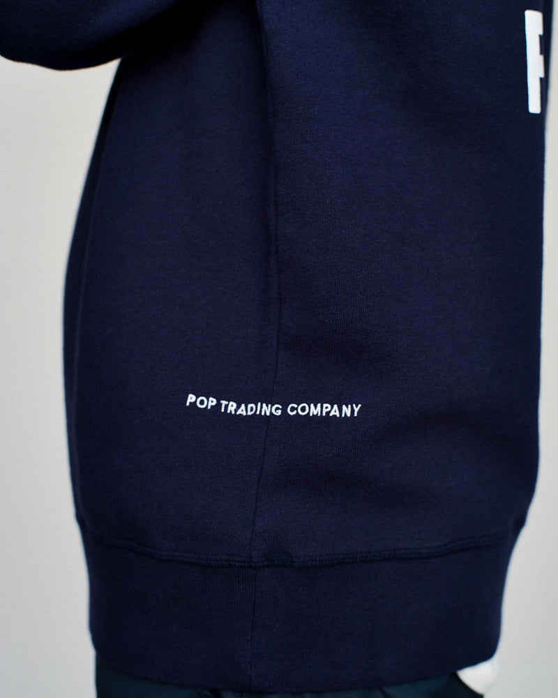 Pop Logo Crewneck Sweat Navy/White