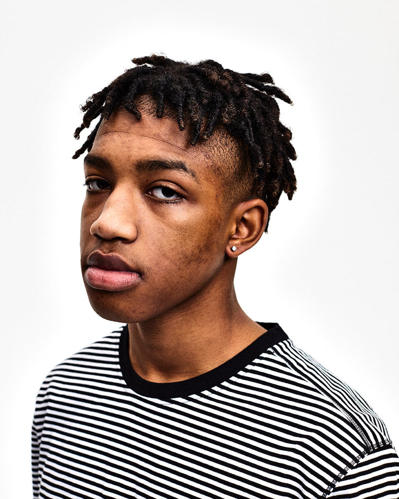 Pop Striped Logo T-Shirt Black/White