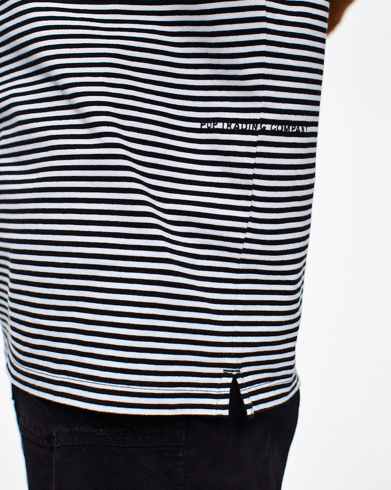 Pop Striped Logo T-Shirt Black/White