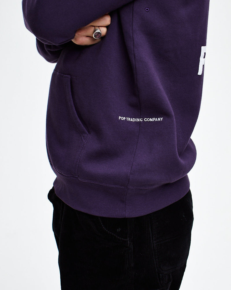 Pop Logo Hooded Sweat Dark Purple