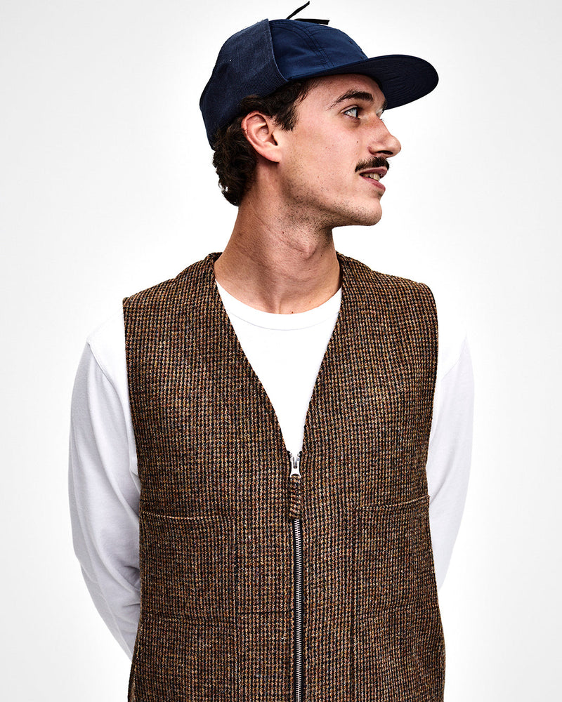 Pop Wizard Vest Harris Tweed Brown
