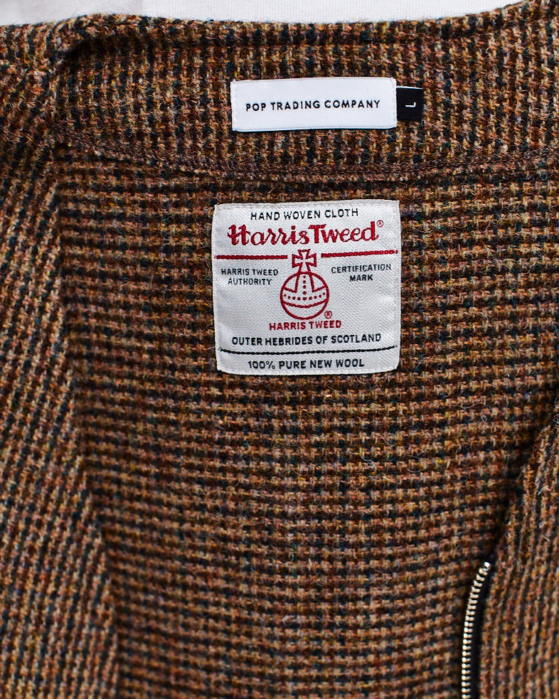 Pop Wizard Vest Harris Tweed Brown