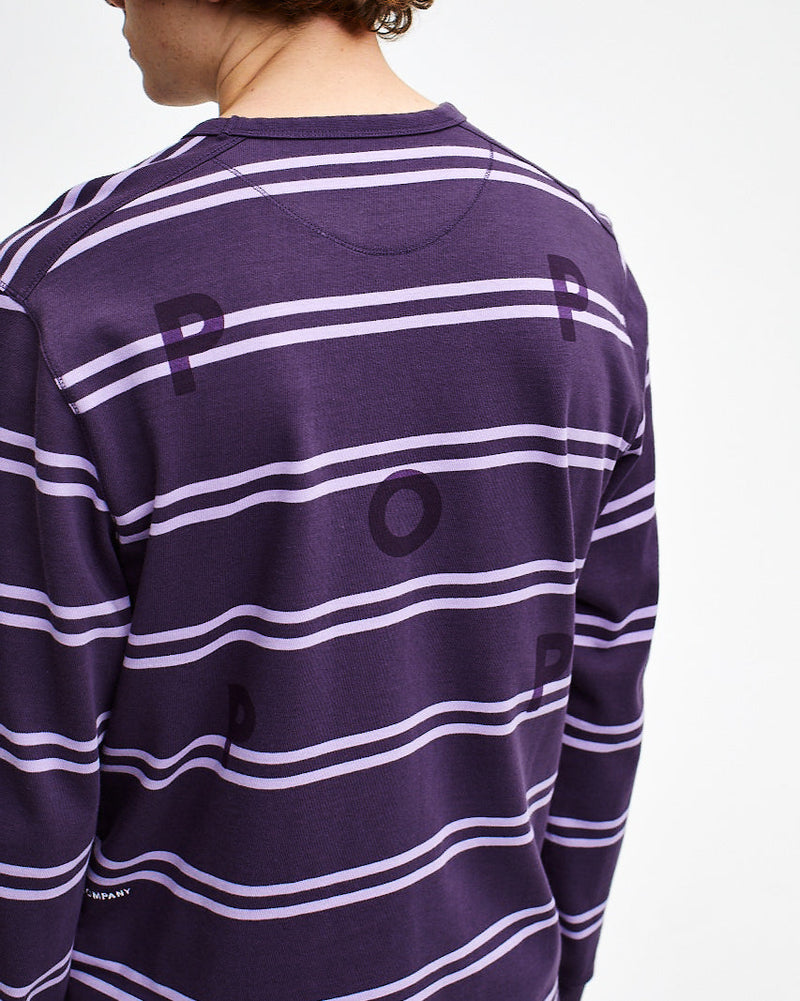 Pop Striped Logo Longsleeve Dark Purple/Violet