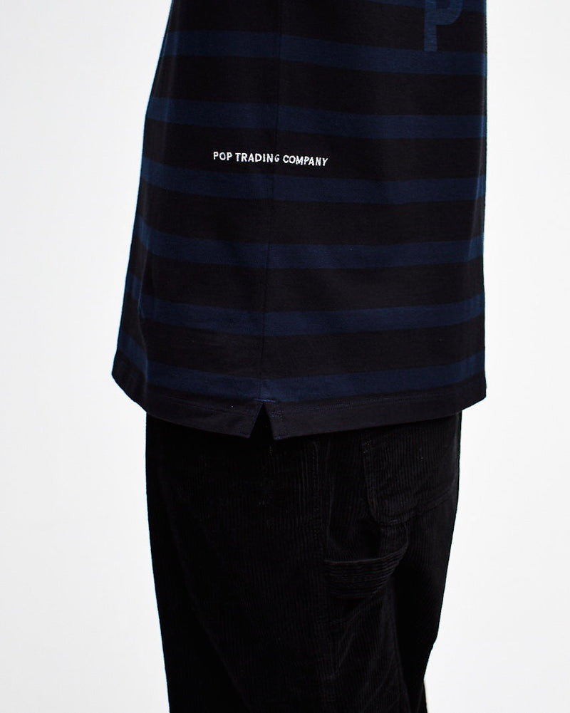 Pop Striped Logo T-Shirt Navy/Black
