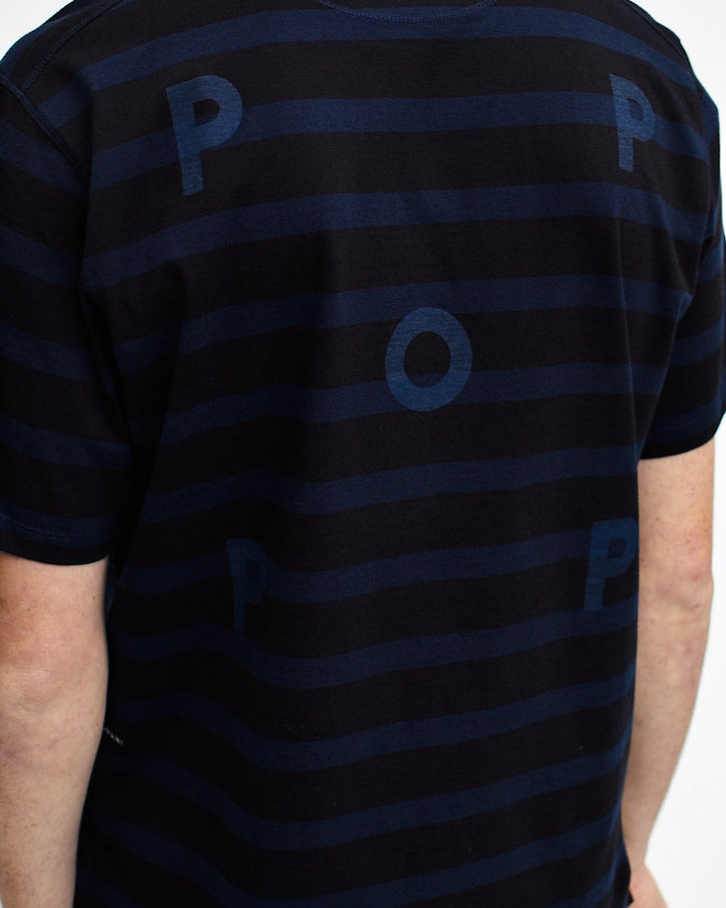 Pop Striped Logo T-Shirt Navy/Black