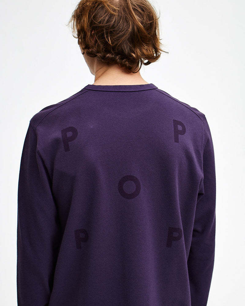Pop Logo Pique Longsleeve Dark Purple