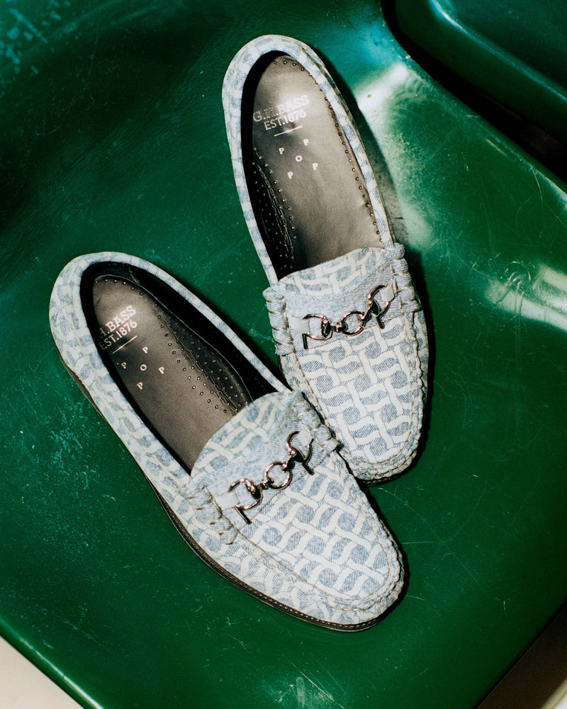 G.H. Bass & Pop Easy Weejuns Loafers Light Blue Denim