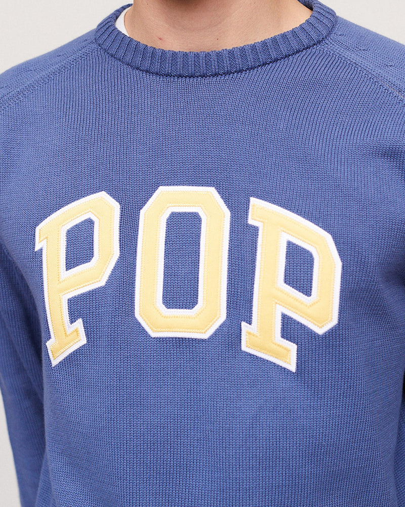 Pop Arch Knitted Crewneck Coastal Fjord